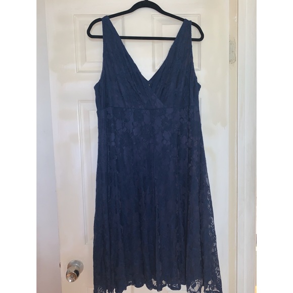 Glamour Dresses & Skirts - Glamour Dress, Navy, Laced, Sleeveless Dress